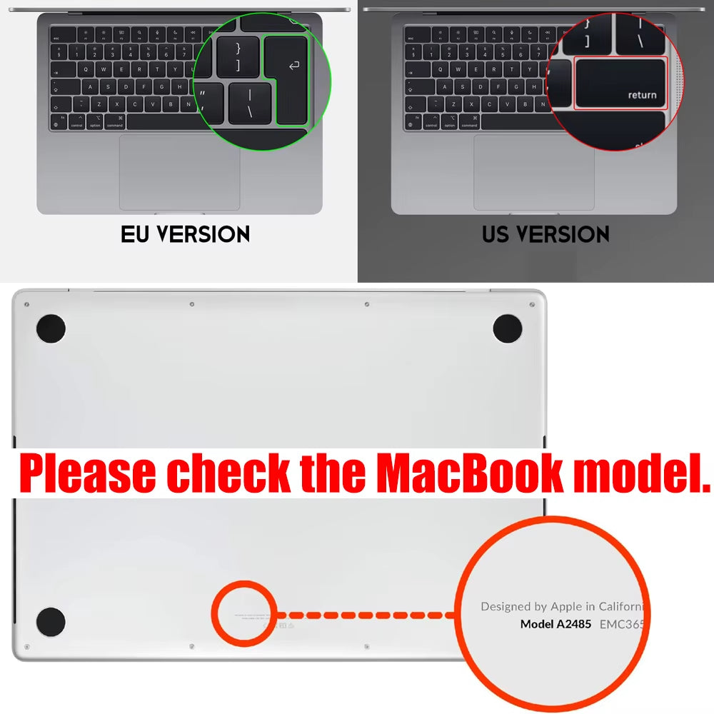 Clear Ultra Thin TPU Keyboard Cover for Macbook Air 13.6 Inch M5 M4 M3 M2 M1 Chip and Pro 14 13 15 16 Inch EU & US Layout