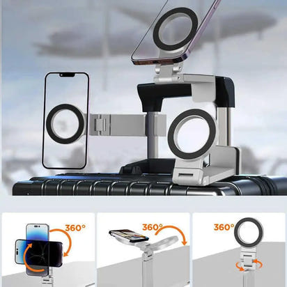 Foldable Magnetic Phone Holder Essentials Flexible Rotation Magsafe Airplane Travel Mount for Iphone 16-12 Smartphone